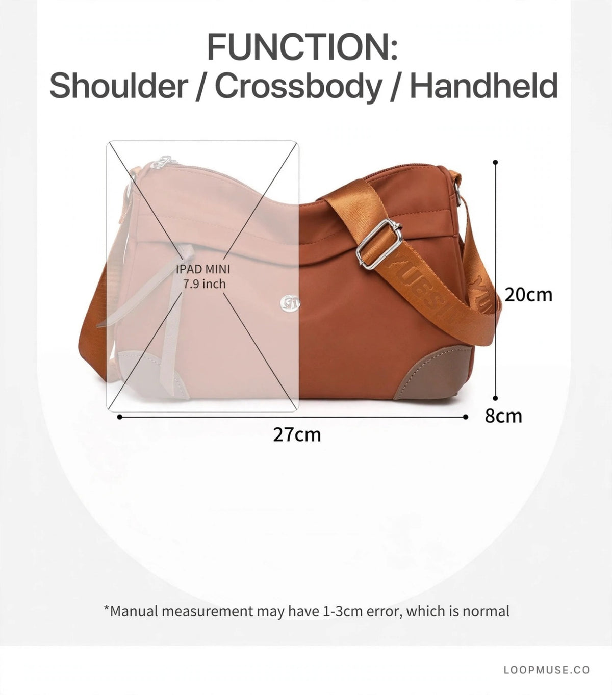 Loopmuse Everyday Crossbody Bag – Multi-Color Nylon Shoulder Bag